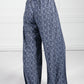 Deep Navy Mini Bloom Wide Leg Trousers