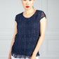 Midnight Blue Embroidered Top