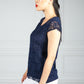 Midnight Blue Embroidered Top