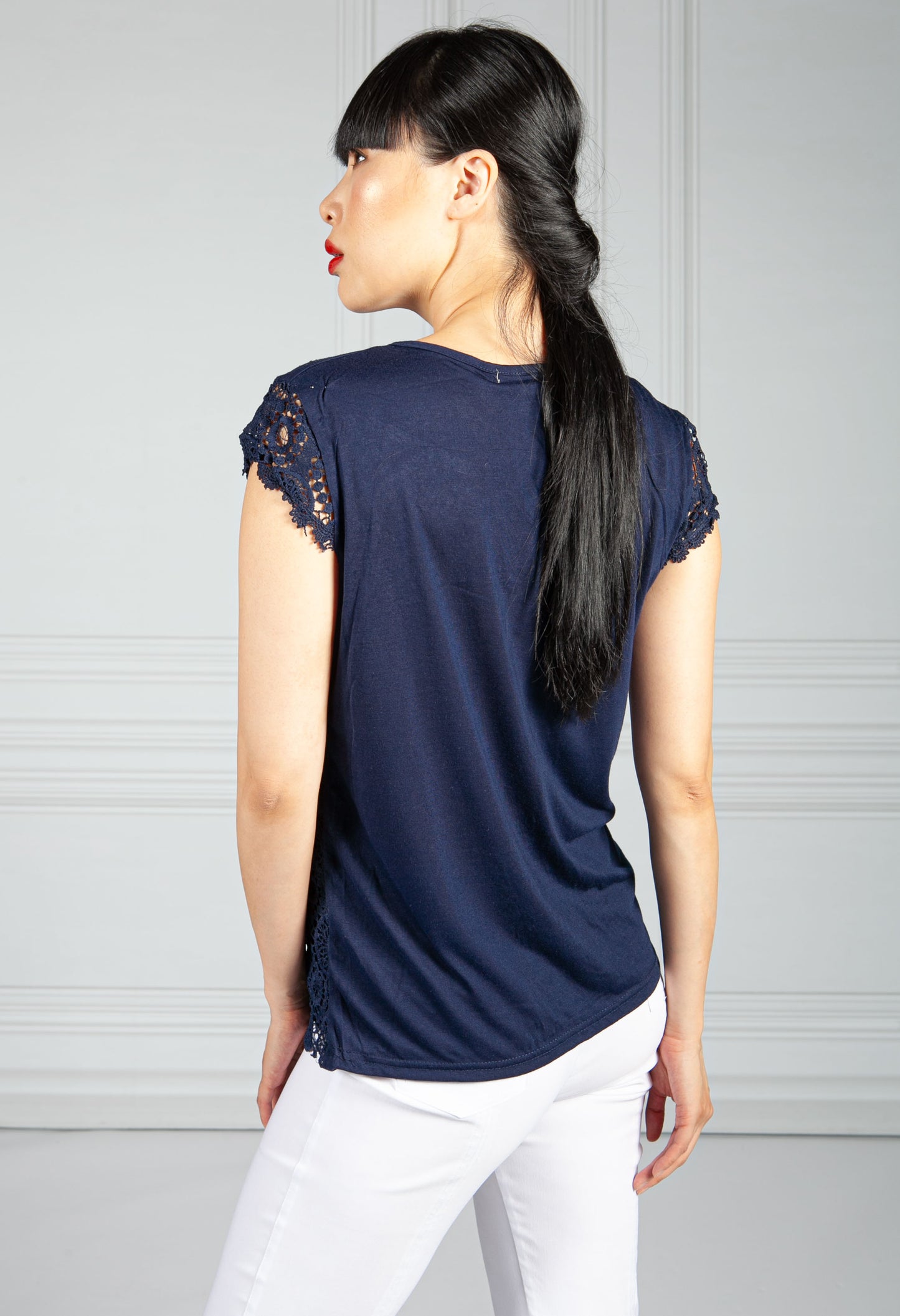 Midnight Blue Embroidered Top