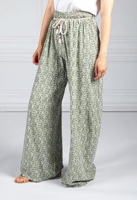 Khaki Mini Bloom Wide Leg Trousers