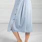 Button Down Midi Skirt in Blue