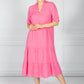 Fuchsia Linen Smock Dress