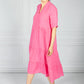 Fuchsia Linen Smock Dress