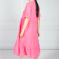 Fuchsia Linen Smock Dress