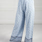 Rose Blossom Printed Trousers in Blue