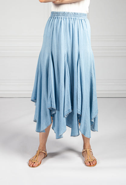 Asymmetric Hem Tencel Skirt