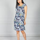 Linen Dress in Navy Floral