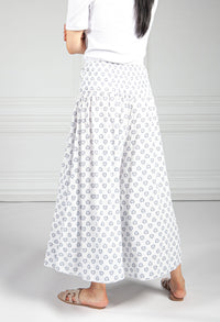 Peacock Print Trousers in White