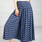 Peacock Print Trousers in Navy