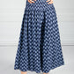 Peacock Print Trousers in Navy