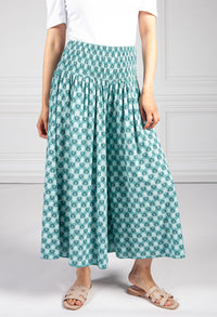 Fern Green Peacock Print Trousers