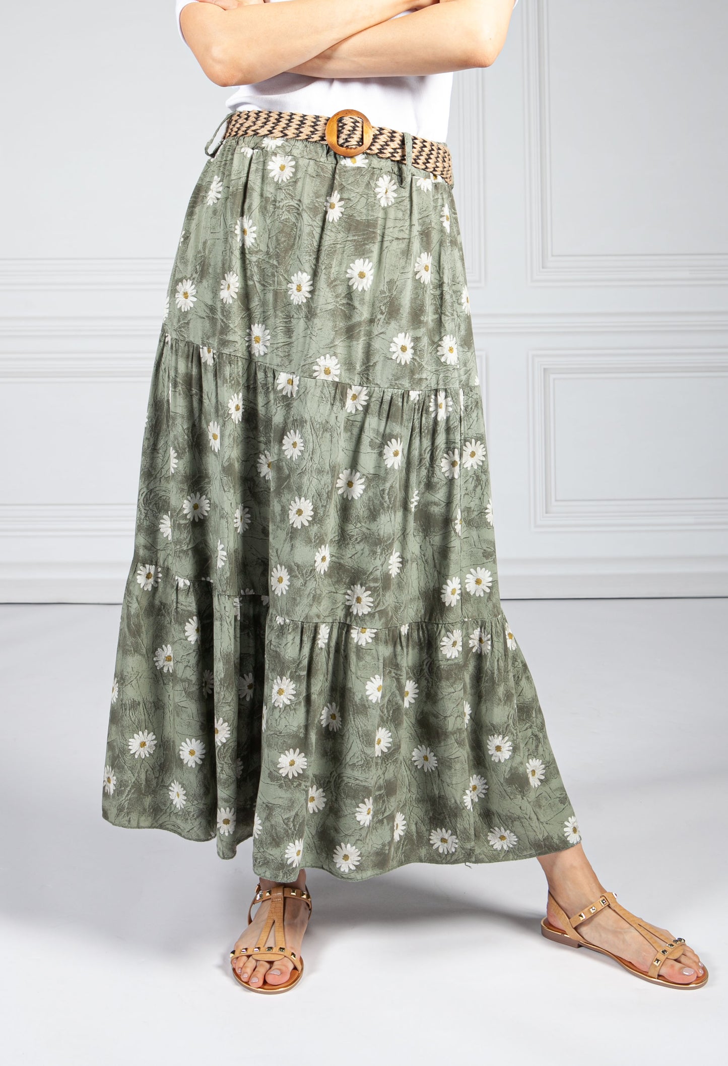 Daisy Maxi Skirt in Green