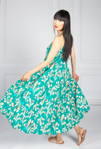 Emerald Abstract Print Maxi Dress