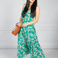 Emerald Abstract Print Maxi Dress