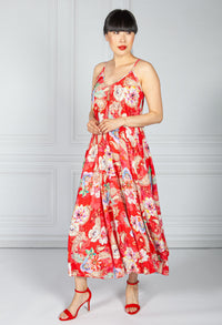 Floral Print Maxi Dress in Ruby Mix