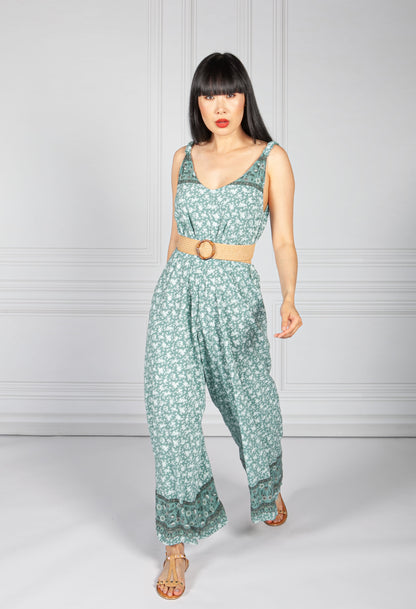 Green Trapeze Style Jumpsuit