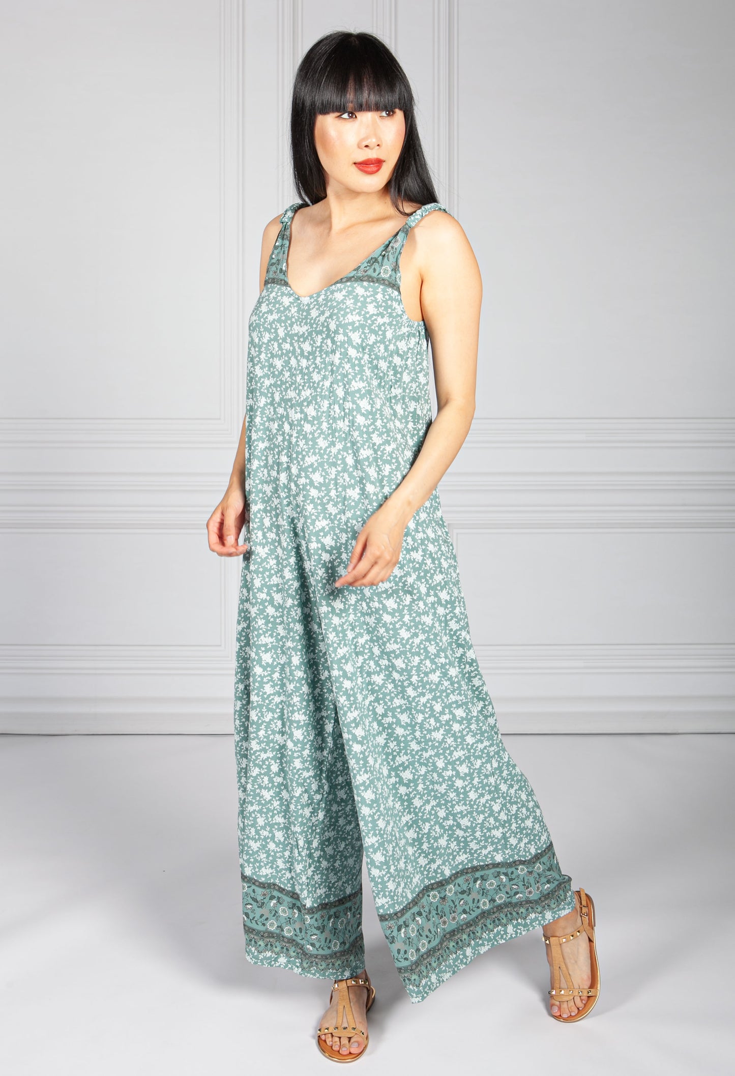 Green Trapeze Style Jumpsuit