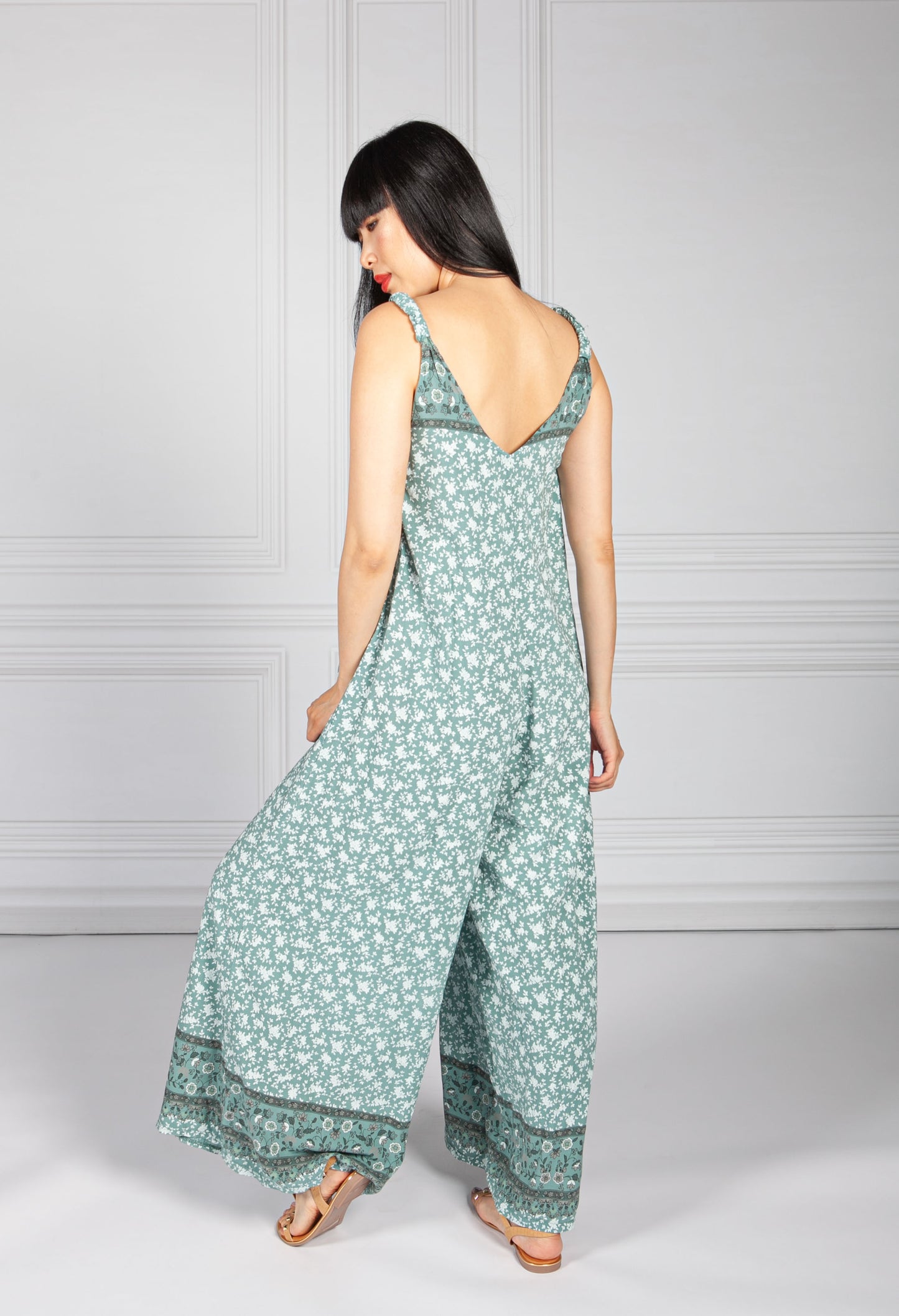 Green Trapeze Style Jumpsuit