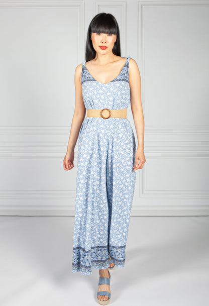 Blue Trapeze Style Jumpsuit