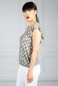 Light Khaki Polka Dot Top