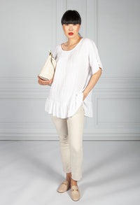 White Linen Relaxed Top