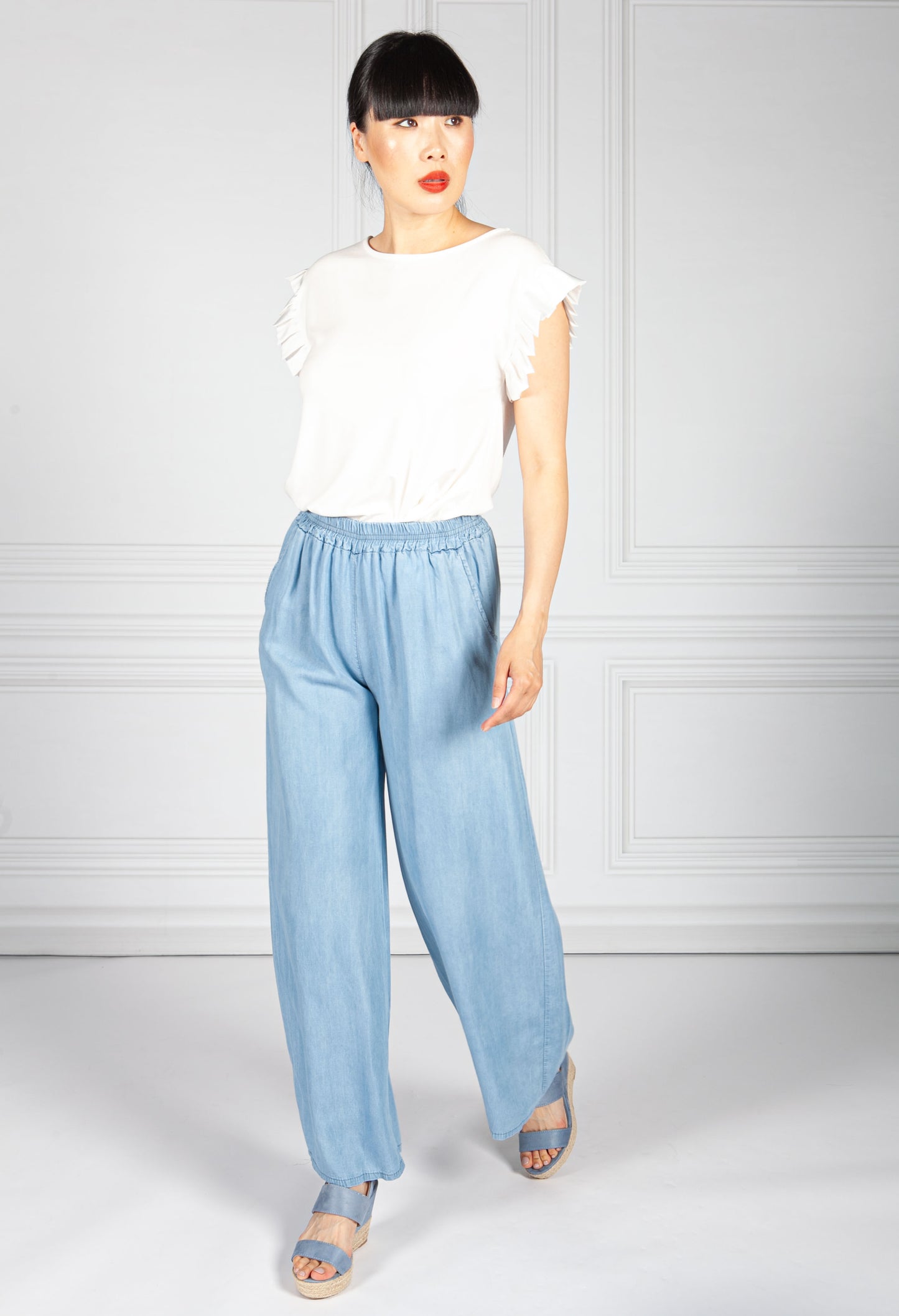 Tencel Wide Leg Trousers