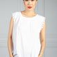 White Crepe Sleeveless Top-1