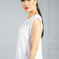 White Crepe Sleeveless Top-1