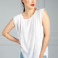 White Crepe Sleeveless Top-1