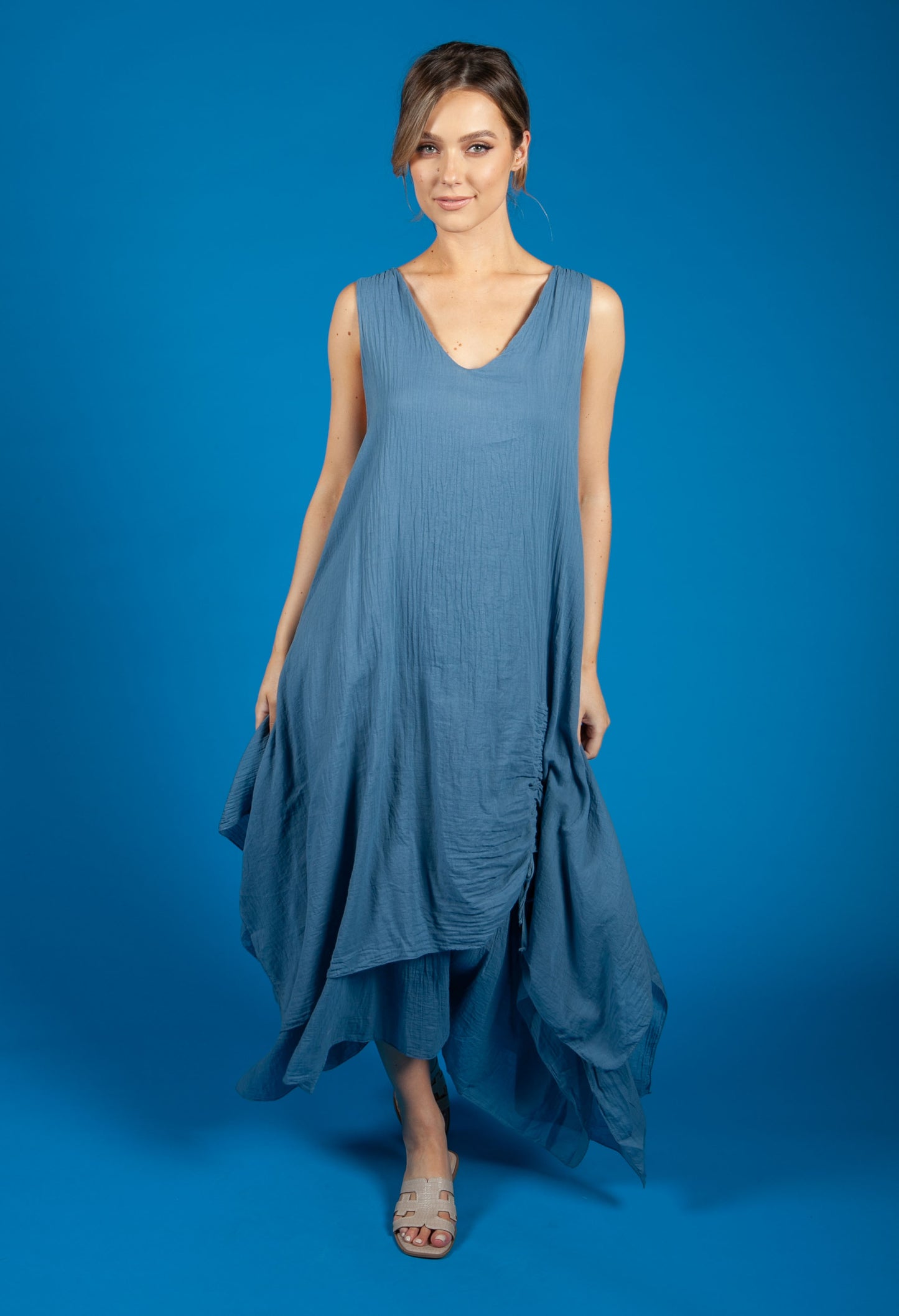 Corn Flower Blue Boho Dress