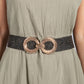 GOLD BUCKLE BLACK WICKER BELT