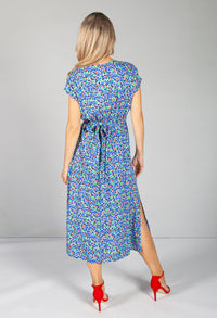 Flower Pop Dress in Royal Blue