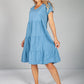 Cornflower Blue Tiered Dress