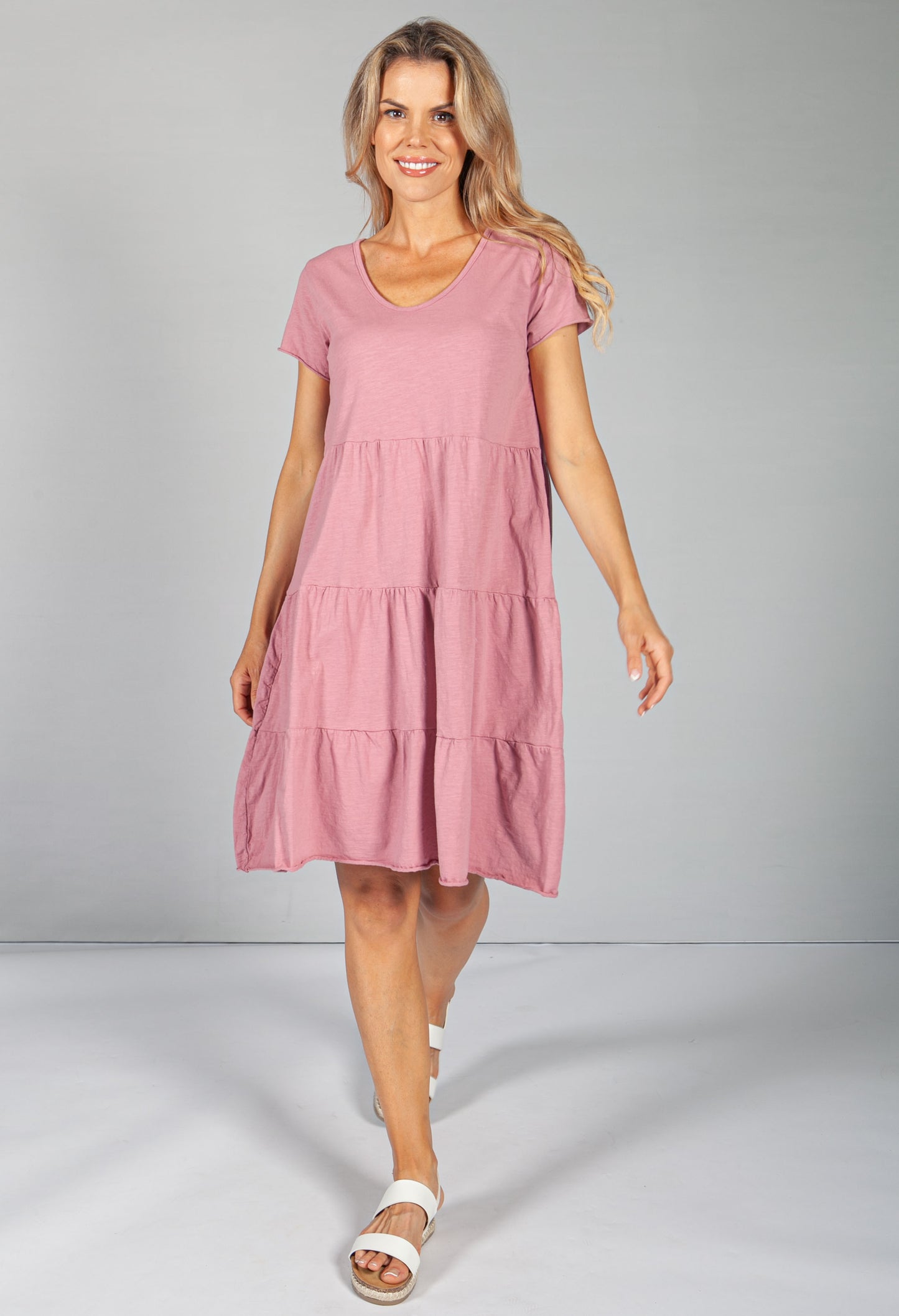 Dusted Rose Tiered Dress