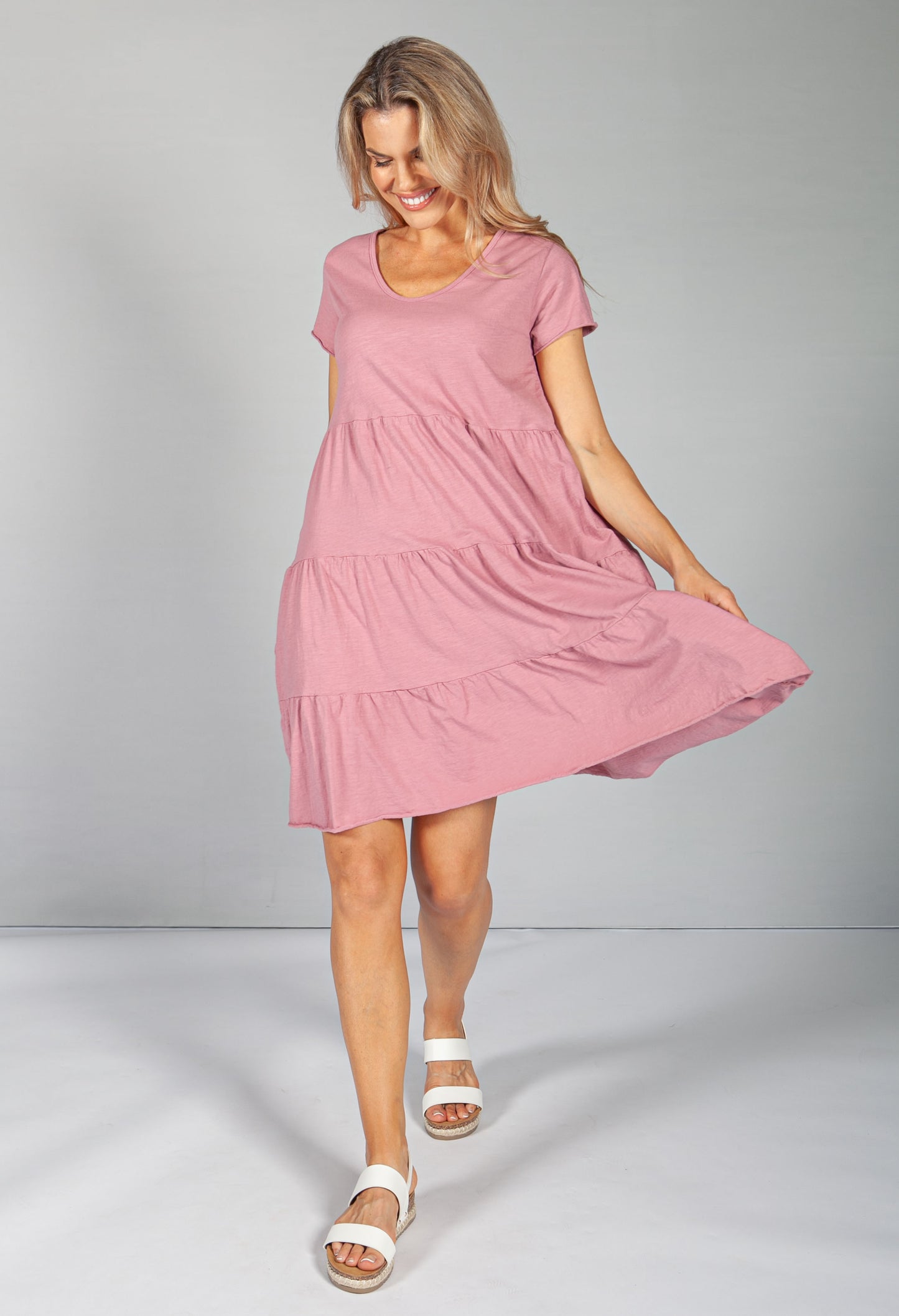 Dusted Rose Tiered Dress