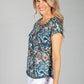 Navy Paisley Swirl Top