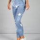 Mid Blue Star Design Joggers