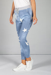 Mid Blue Star Design Joggers