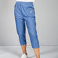 Cargo Style Cropped Pant in Faux Denim