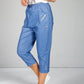 Cargo Style Cropped Pant in Faux Denim