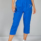 Cargo Style Capri Pant in Electric Blue