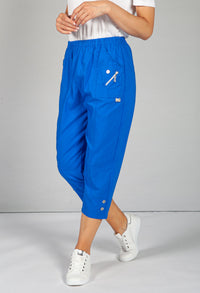 Cargo Style Capri Pant in Electric Blue