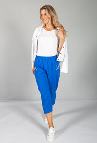 Cargo Style Capri Pant in Electric Blue