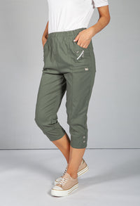 Cargo Style Capri Pant in Khaki