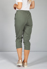 Cargo Style Capri Pant in Khaki