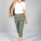 Cargo Style Capri Pant in Khaki