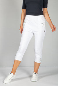 Cargo Style Capri Pant in White