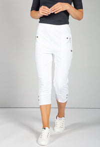 Cargo Style Capri Pant in White