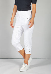 Cargo Style Capri Pant in White